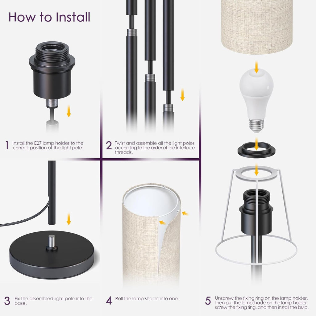 Cozylumi™ Neoglint Modern RGB Floor Lamp, Tall Dimmable Standing Light with App &