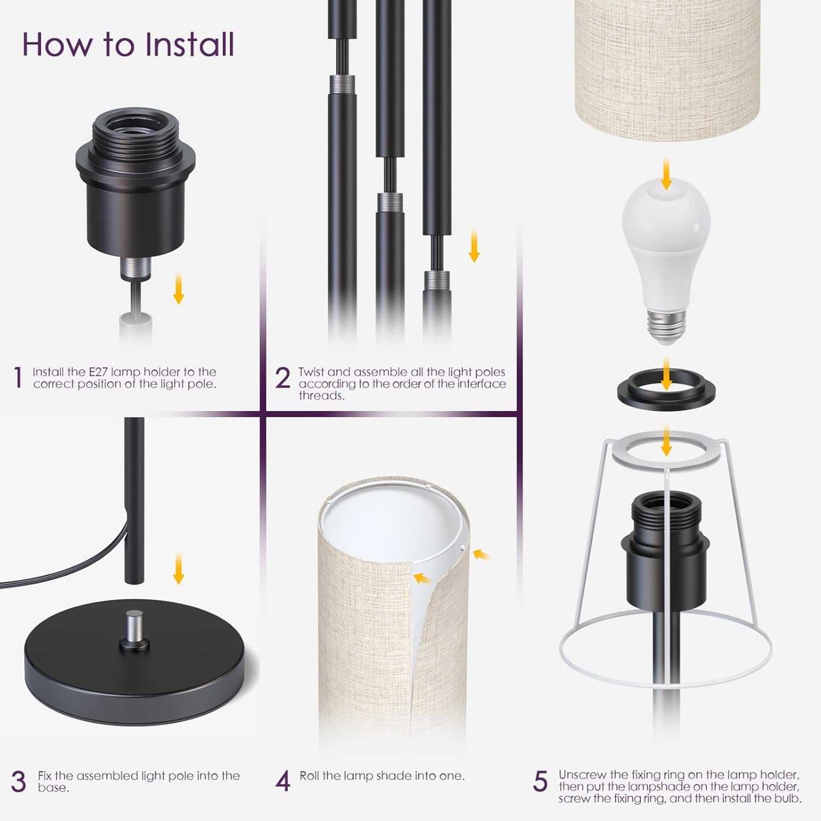 Cozylumi™ Neoglint Modern RGB Floor Lamp, Tall Dimmable Standing Light with App &