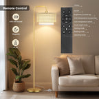 Cozylumi™ Beige Floor Lamp with 3 Color Temperatures, Farmhouse Tall Lamp for Living