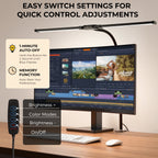 Cozylumi™ Coliware LED Desk Lamp for Office Home, Eye Caring Architect Lamp with Clamp