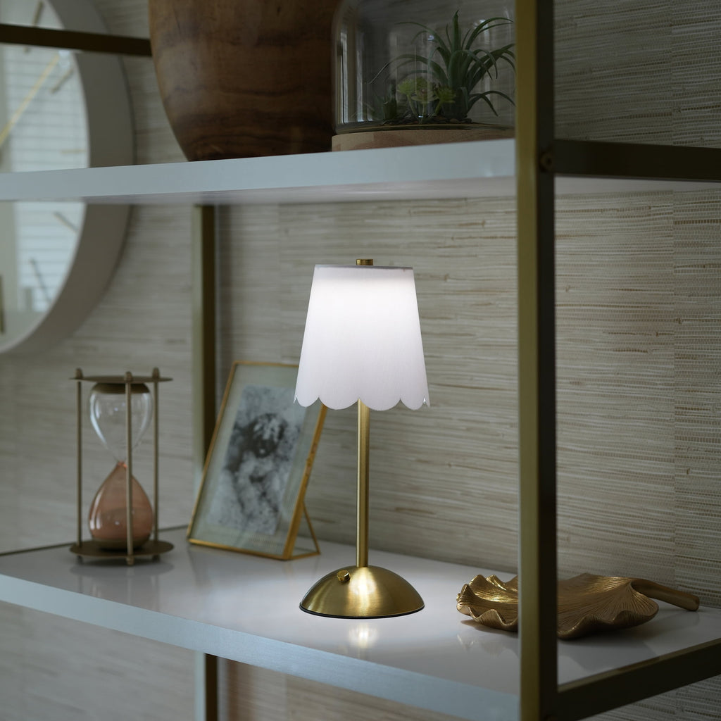 Cozylumi™ Cordless Rechargeable 11.9" Brass Table Lamp with Dimmable 3 Option Lights