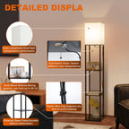 Cozylumi™ Vesteel Floor Lamp with 3-Tier Shelves, Standing Lamp with 3 Color Adjustable