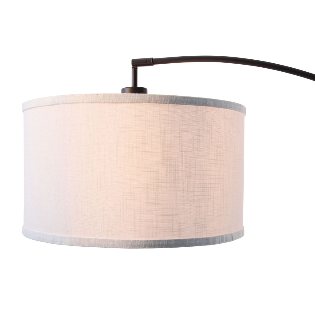Cozylumi™ Michelle 71-Inch Metal Arc Floor Lamp with White Fabric Shade and 3-Way Switch