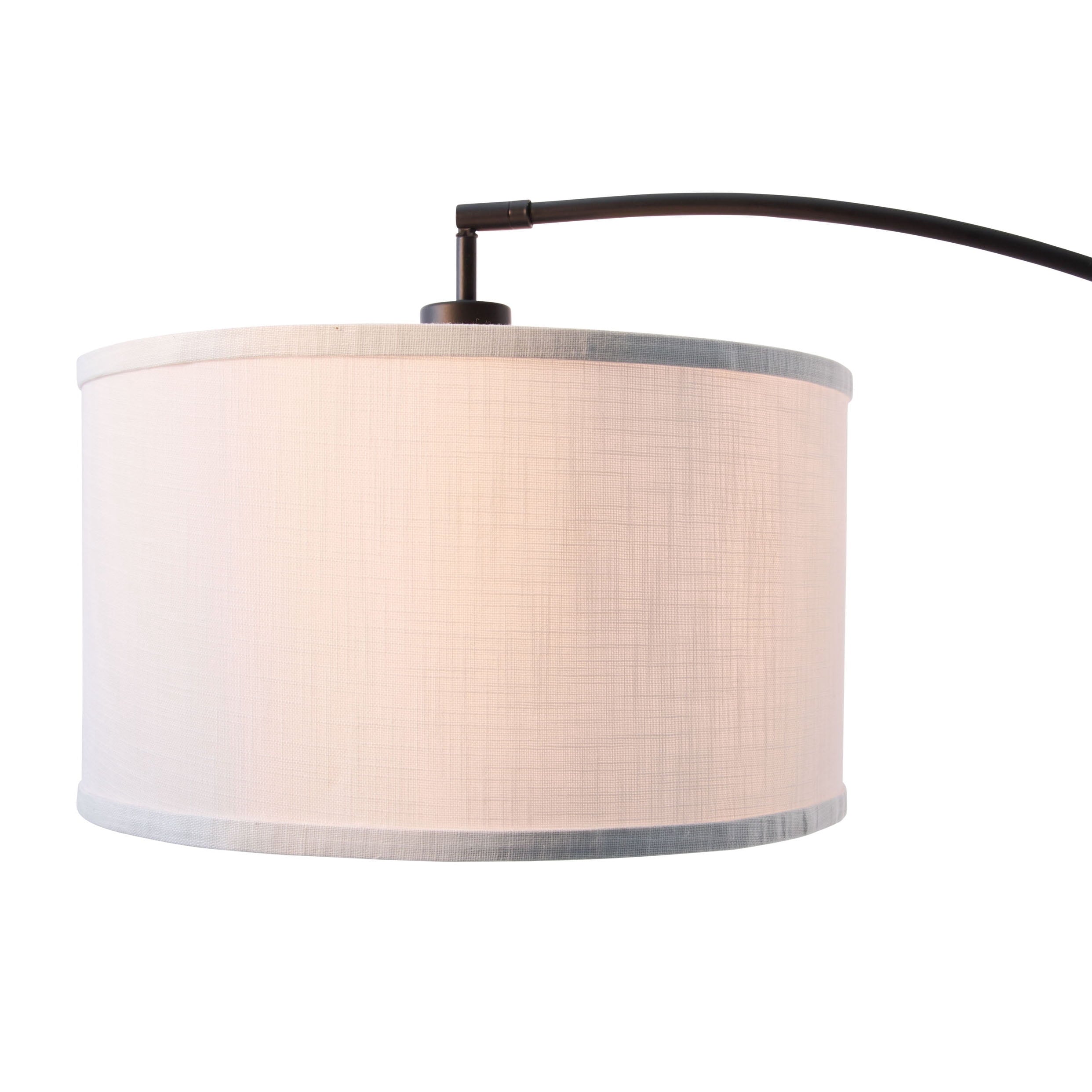 Cozylumi™ Michelle 71-Inch Metal Arc Floor Lamp with White Fabric Shade and 3-Way Switch