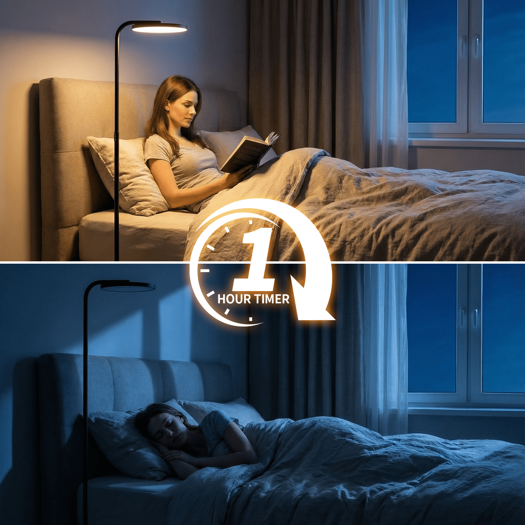 Cozylumi™ BedLuxury 36W Super Bright Floor Lamp, Stepless Dimmable Tall Standing Lamp