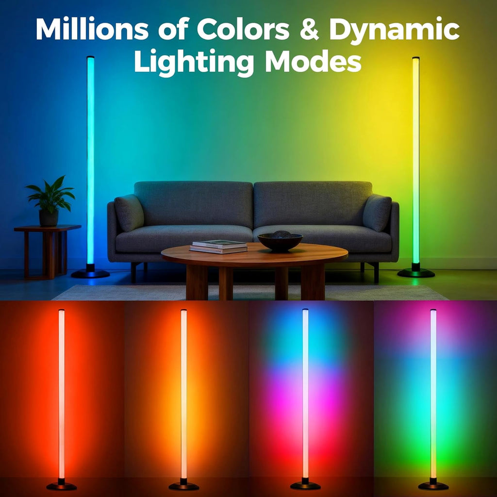 Cozylumi™ LED Floor Lamp, RGB Corner Floor Lamp Support Music Sync, Remote & App