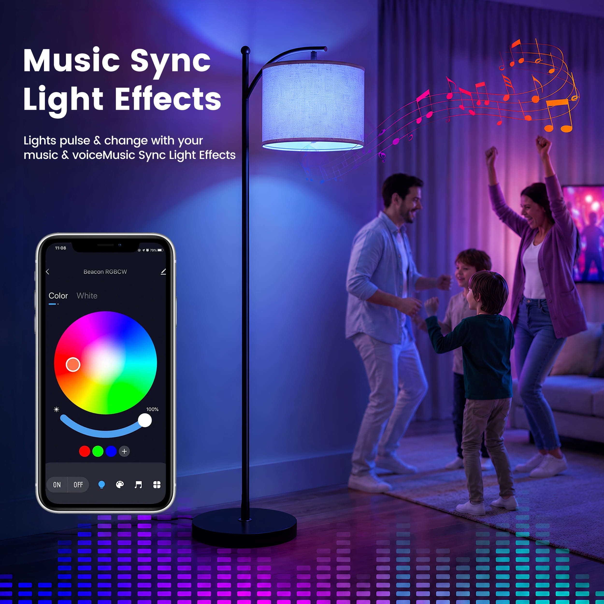 Cozylumi™ RELOIVE Floor Lamp for Living Room - Smart Arc Floor Lamp with APP & Remote