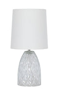 Cozylumi™ Mini Clear Glass Table Lamp with White Shade, 12.75 in