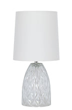 Cozylumi™ Mini Clear Glass Table Lamp with White Shade, 12.75 in