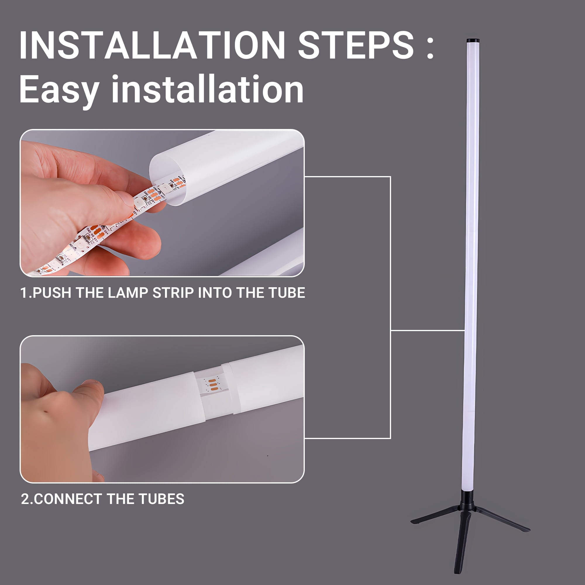 Cozylumi™ VOLIVO LED Corner Floor Lamp,360°Color Changing Lamp with Bluetooth APP