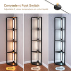 Cozylumi™ 64in Shelf Floor Lamps for Bedroom Office Living Room, Modern LED Corner
