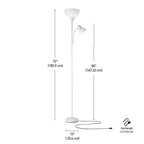 Cozylumi™ 72" Matte White Floor Lamp with Adjustable Reading Light