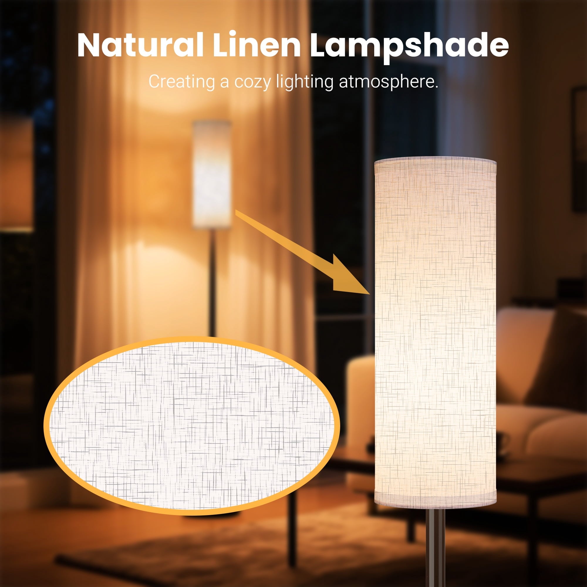 Cozylumi™ VOLIVO Floor Lamp for Living Room, Dimmable Standing Lamps with Remote