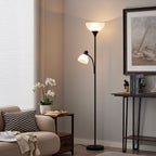 Cozylumi™ HonoDing 72-inch Black Adjustable Dual Floor Lamp with Reading Light for