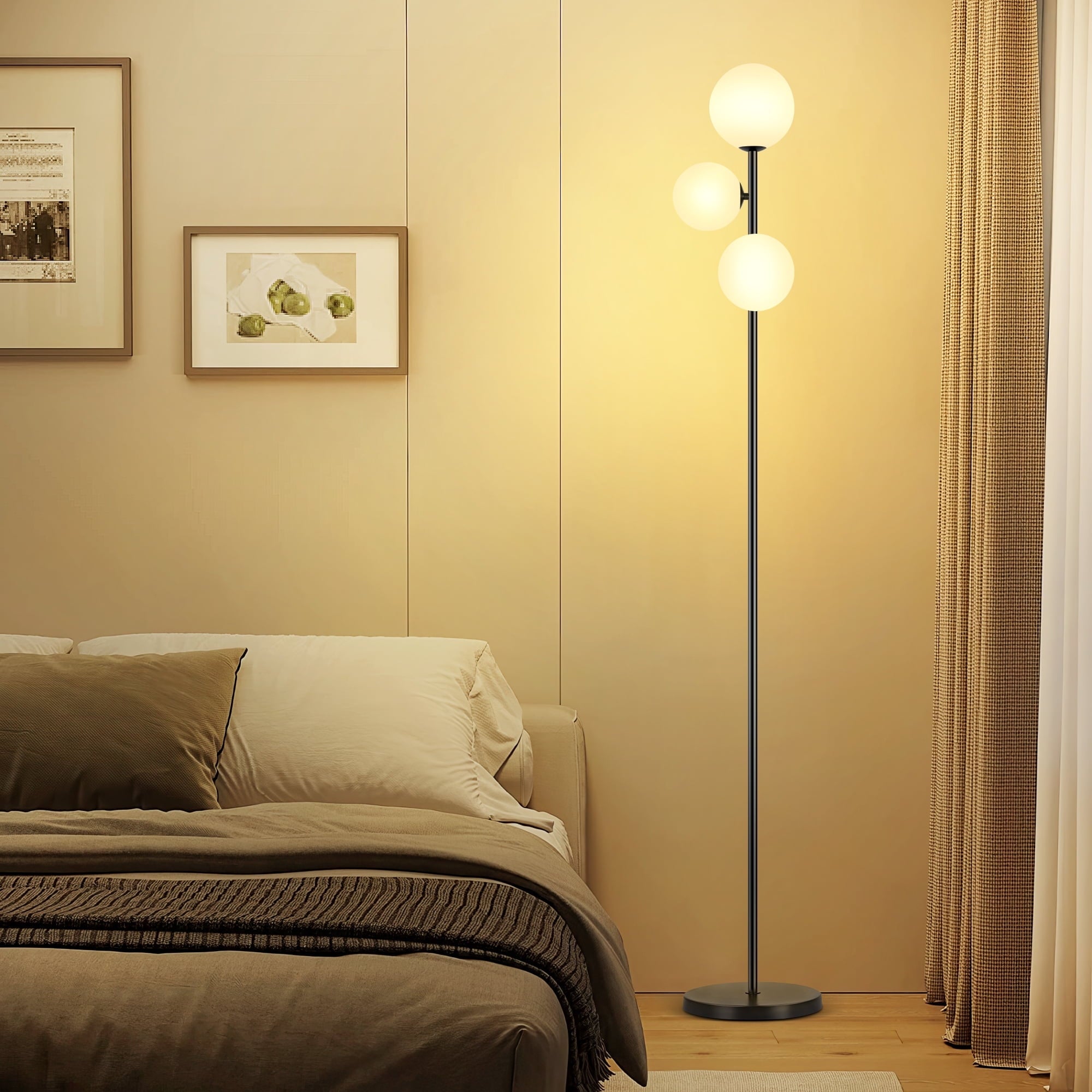 Cozylumi™ 71" Globe Floor Lamp for Living Room Clearance, Modern 3 light Standing Lamp