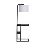 Cozylumi™ 54" Matte Black Metal Floor Lamp with Faux Wood Table and Magazine Rack