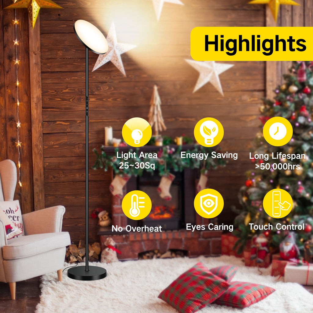 Cozylumi™ Floor Lamp with Remote, Super Bright Standing Lamp, 4 Color Temperature