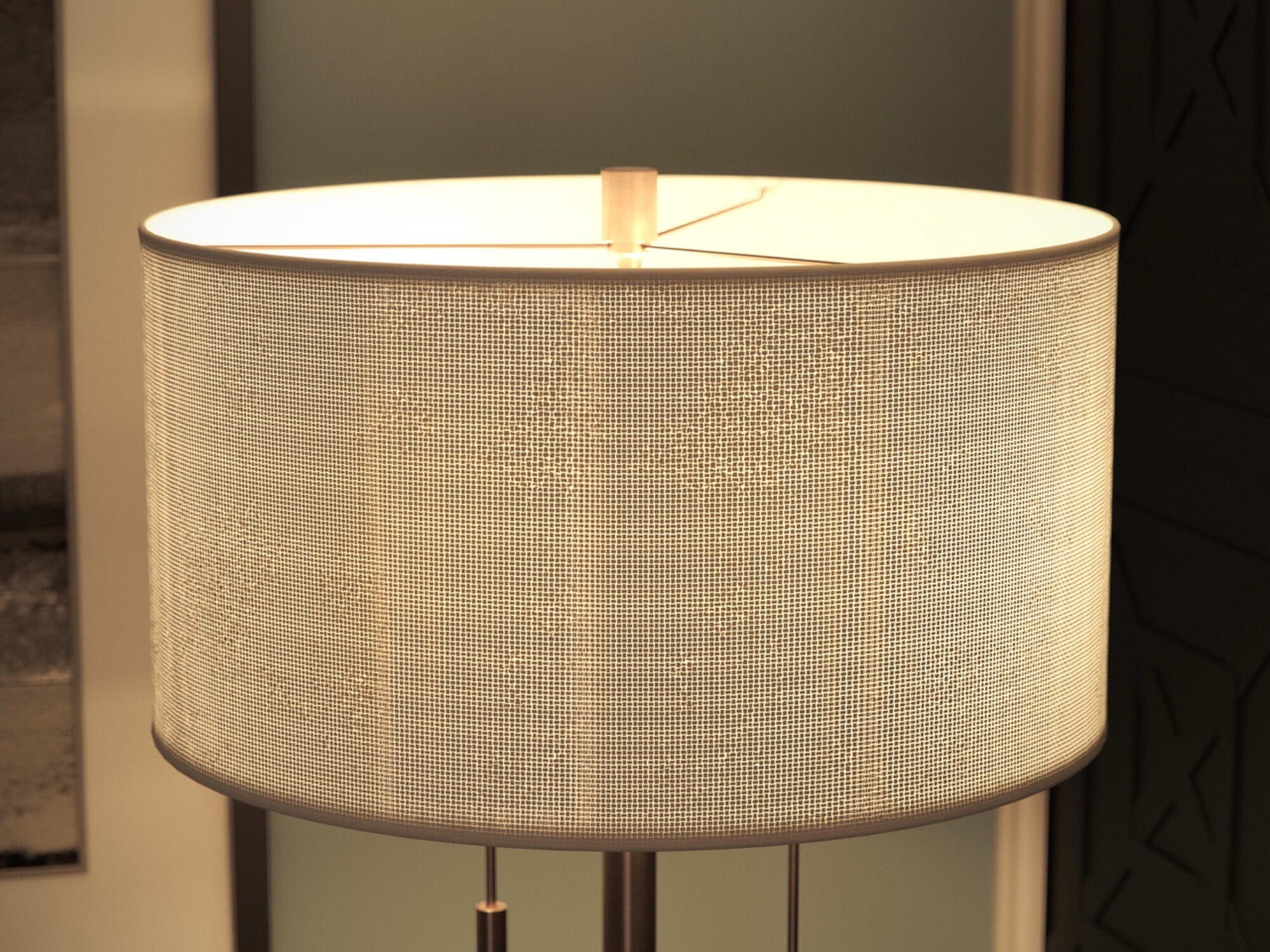Cozylumi™ Stowe 61'' Floor Lamp with White Fabric Drum Shade Transitional Floor Light