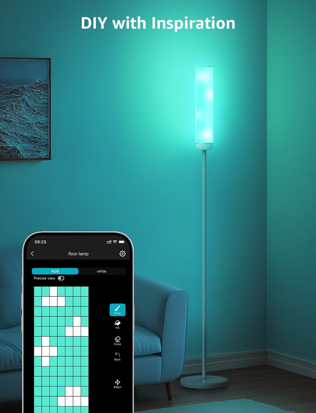 Cozylumi™ Lepro O1 AI Smart LED Corner Floor Lamp with AI Voice Control, RGB + Tunable