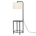 Cozylumi™ 54-inch Mid-Century Style Floor Lamp, with Faux Wood Finished Table