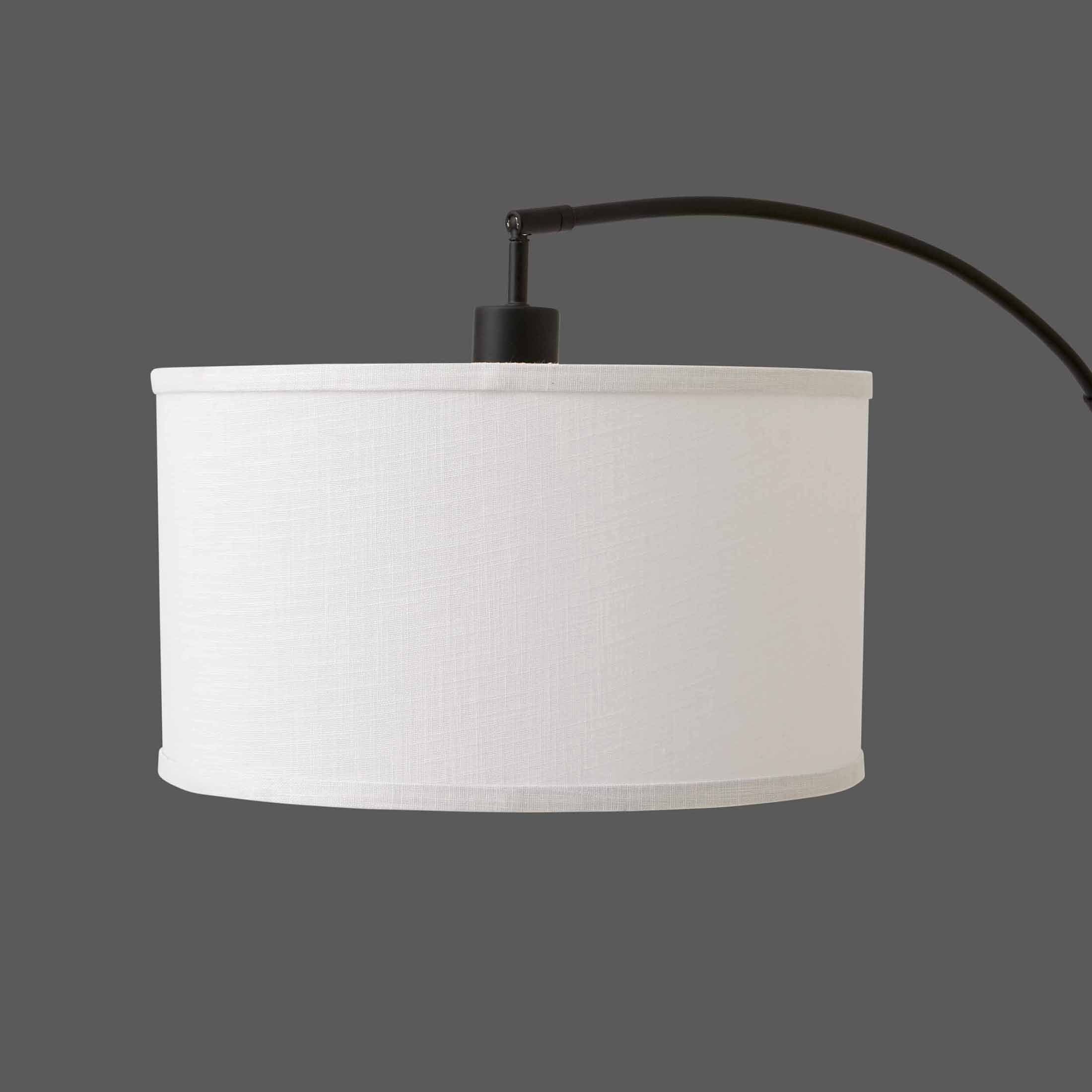 Cozylumi™ Michelle 71-Inch Metal Arc Floor Lamp with White Fabric Shade and 3-Way Switch
