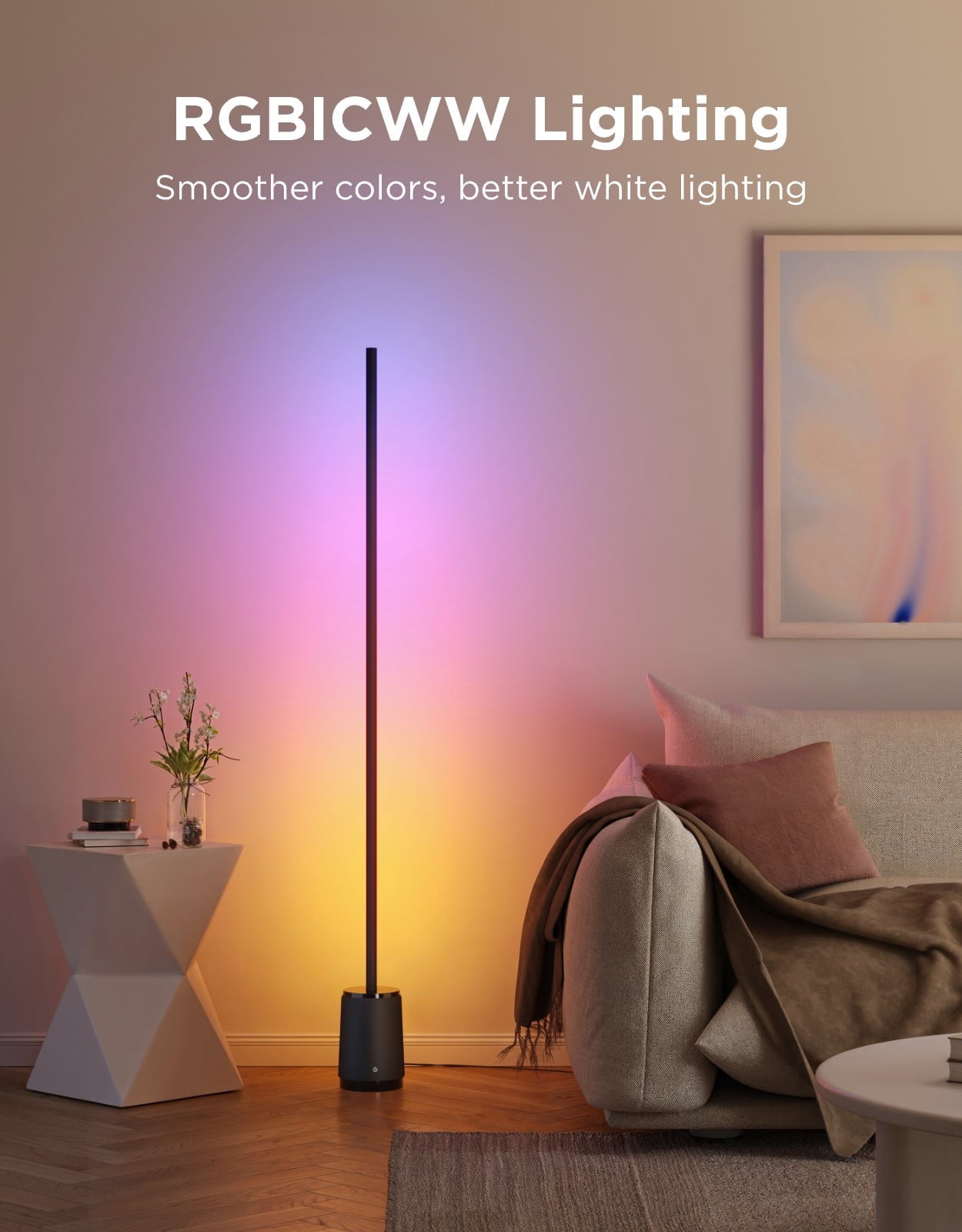 Cozylumi™ Govee Floor Lamp 3 Lite, Smart RGBIC LED Corner Lamp Compatible with Alexa