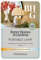 Cozylumi™ Rechargeable 14 in Stone Gourd Table Lamp with Fabric Dome Shade