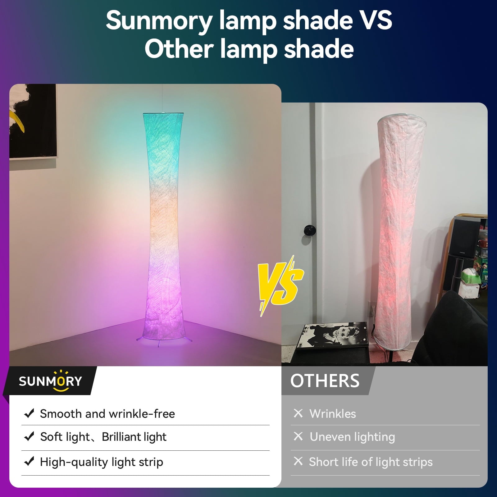 Cozylumi™ 61'' RGBIC LED Floor Lamp, 1800 LM Color Changing Lighting Modern Tall Lamp