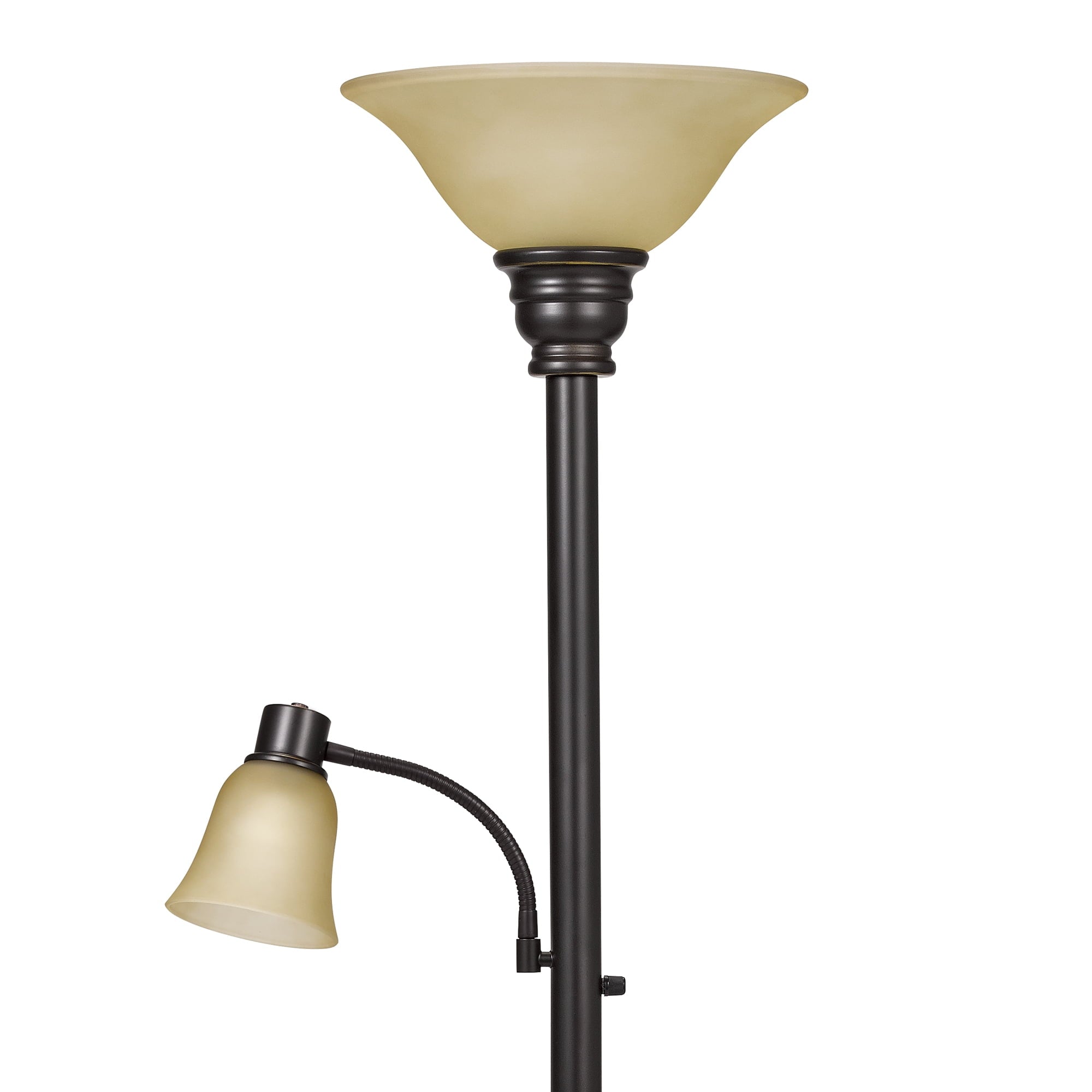 Cozylumi™ Catalina Lighting Kerrington 71'' Floor Lamp with Amber Glass Bell Shade