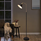 Cozylumi™ HonoDing 58" Rustic Rotatable Floor Lamp, Vintage Metal Design, Black