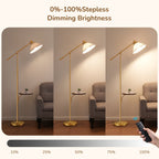 Cozylumi™ 68" Gold Floor Lamp with Table for Living Room, Height Adjustable, 5 Color