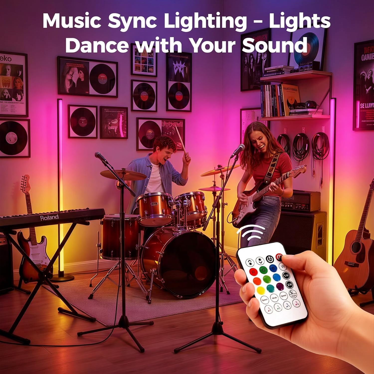 Cozylumi™ Corner Floor Lamp, Smart LED Floor Lamps with App & Remote Control, Music
