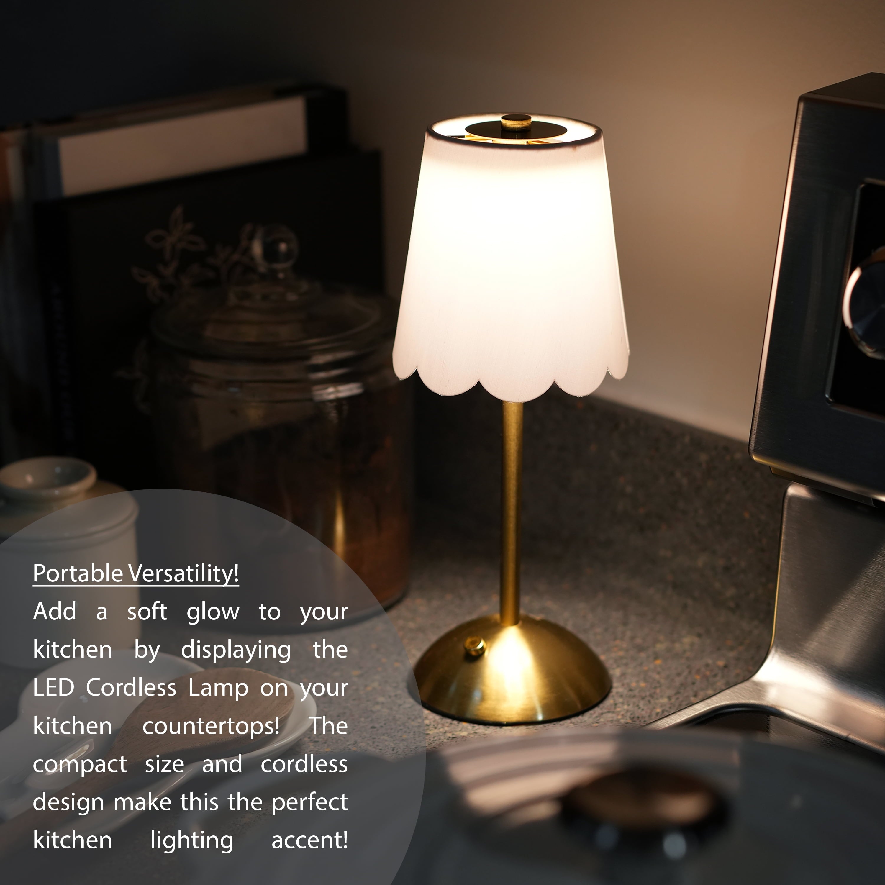 Cozylumi™ Cordless Rechargeable 11.9" Brass Table Lamp with Dimmable 3 Option Lights