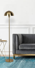 Cozylumi™ Vega 56'' Floor Lamp with Brushed Gold Metal Dome Shade Modern Floor Light