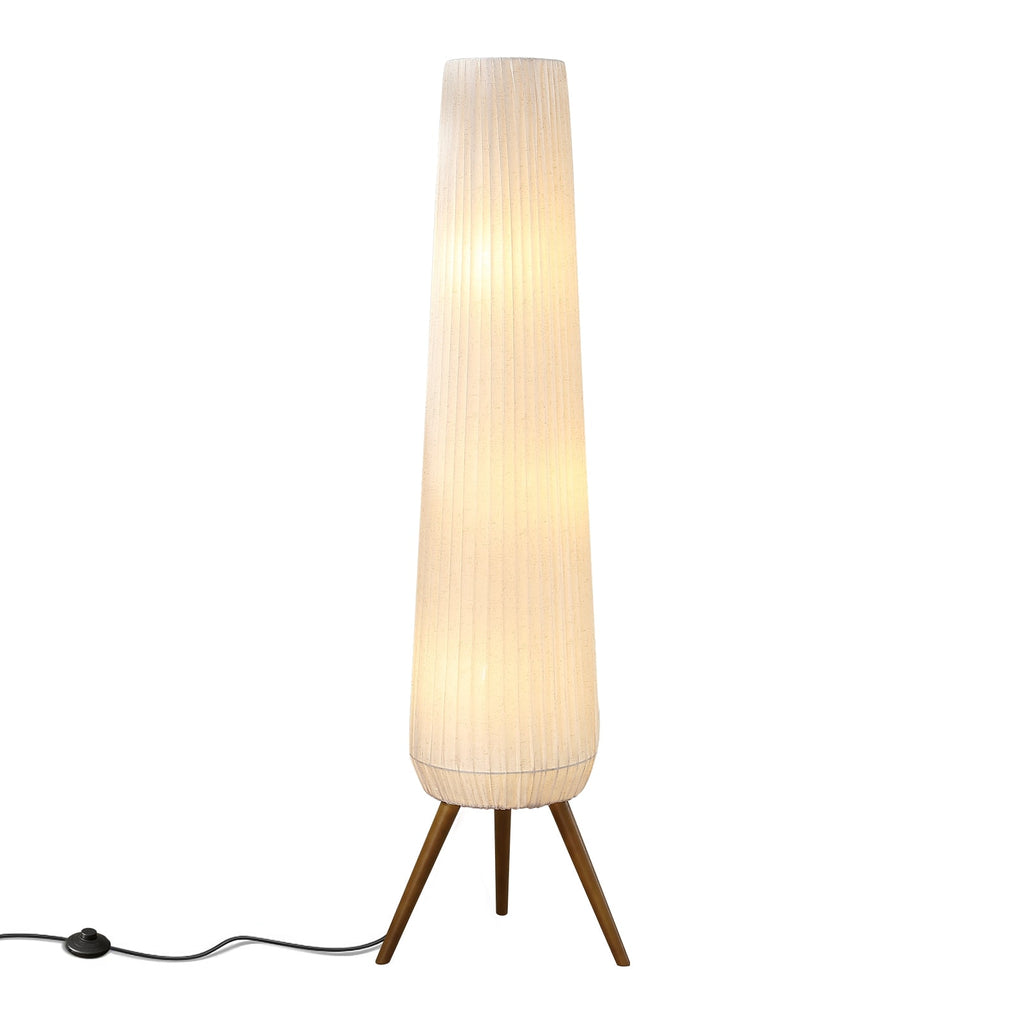Cozylumi™ Rohopeto wooden tripod floor lamp, foot switch, 61 inches high, three headed