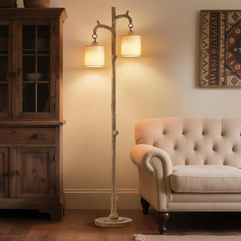 Cozylumi™ Floor Lamp for Living Room - 69" Rustic Farmhouse Tree Trunk Tall Lamp