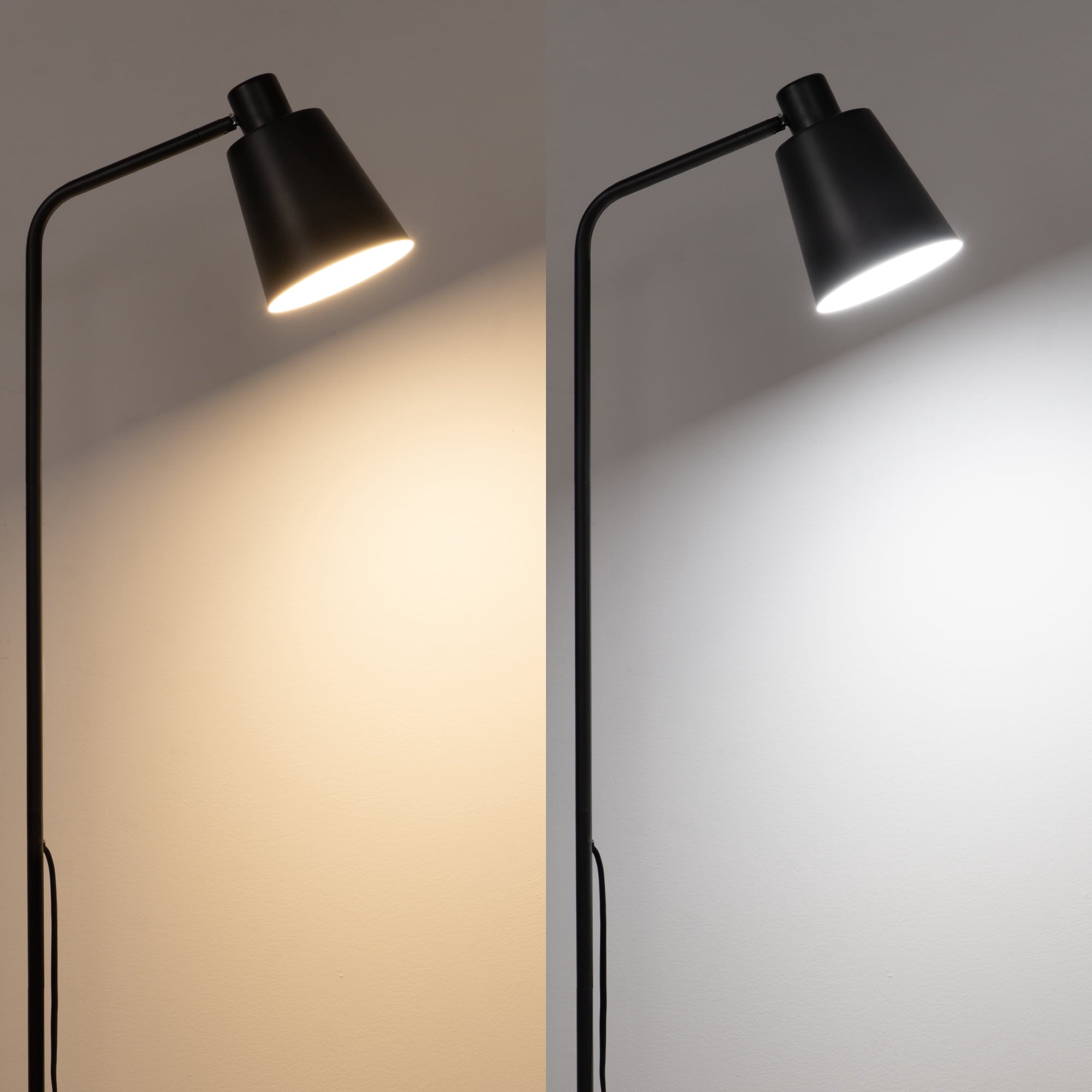 Cozylumi™ 59" Black Modern Floor Lamps for Living Room, Adjustable Lampshade, Metal