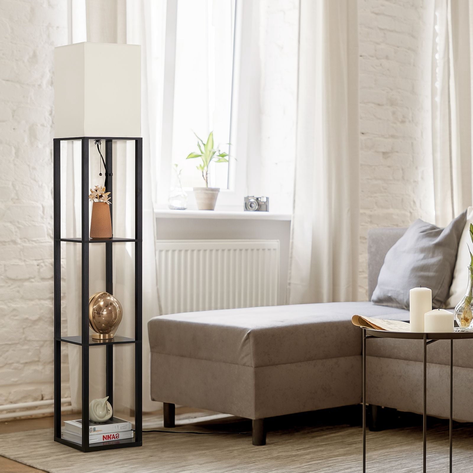 Cozylumi™ 63'' Floor Lamps with Shelves, Home Standing Lamp, Include 1000 Lumens