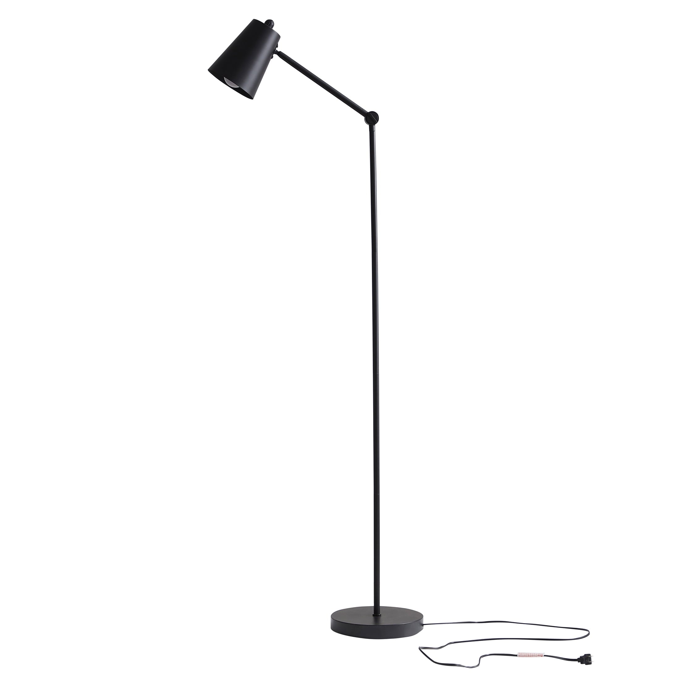 Cozylumi™ 64 in Black Architect Floor Lamp, Matte Metal Finish