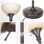 Cozylumi™ HonoDing 72-inch Floor Lamp with Frosted White Glass Shade in Vintage Art