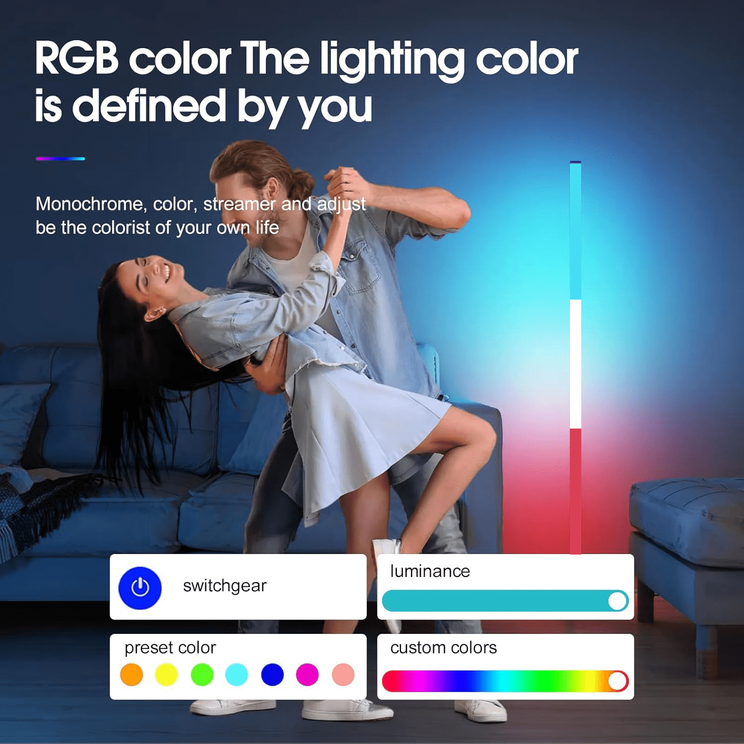 Cozylumi™ LED Floor Lamps Smart RGB Led Corner Floor Lamp with Spotlight,20 Million