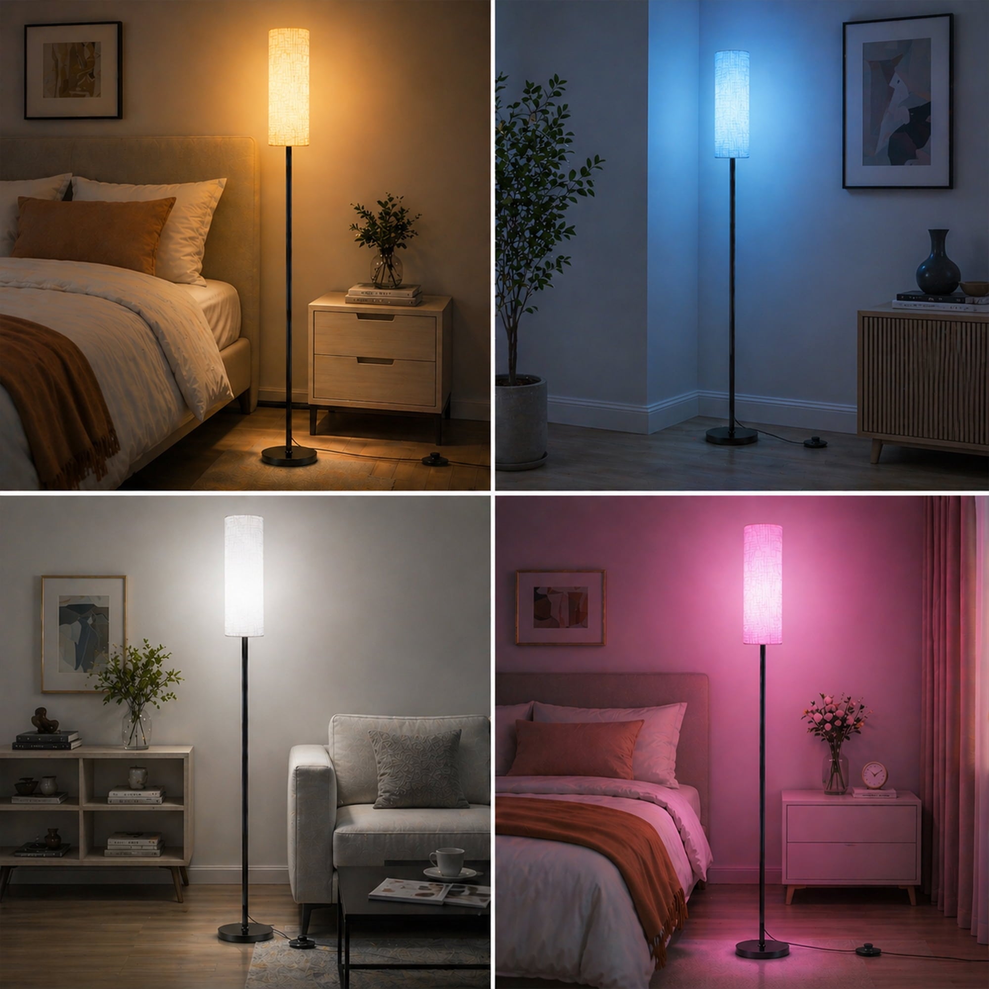 Cozylumi™ RGB Modern Floor Lamp for Living Room, LED Standing Lamp with App Control
