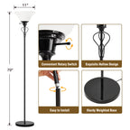 Cozylumi™ Floor Lamp for Living Room,70in Black Standing Lamps with Sturdy Metal Base
