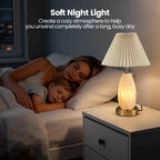 Cozylumi™ GVDV HOME 17.5" Table Lamp with USB A&C Ports and Night Light, Touch Control