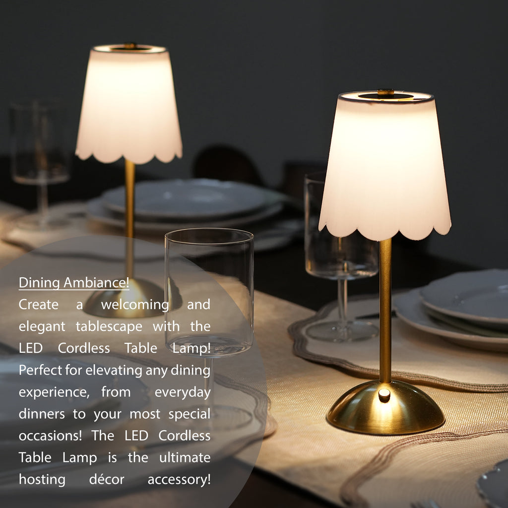 Cozylumi™ Cordless Rechargeable 11.9" Brass Table Lamp with Dimmable 3 Option Lights