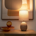 Cozylumi™ Simple Home 2-Pack Small Ceramic Table Lamps, Bohemian Carved Bedside Lamps