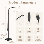 Cozylumi™ SERBASIC LED Floor Lamp, Dimmable Standing Light Height Adjustable with 360°