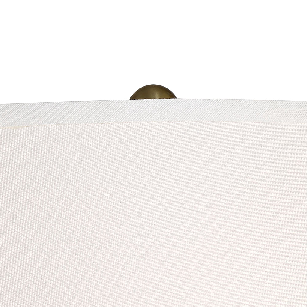Cozylumi™ Vintage Floor Lamp 58" Tall Brushed Antique Brass Metal Off White Linen Drum