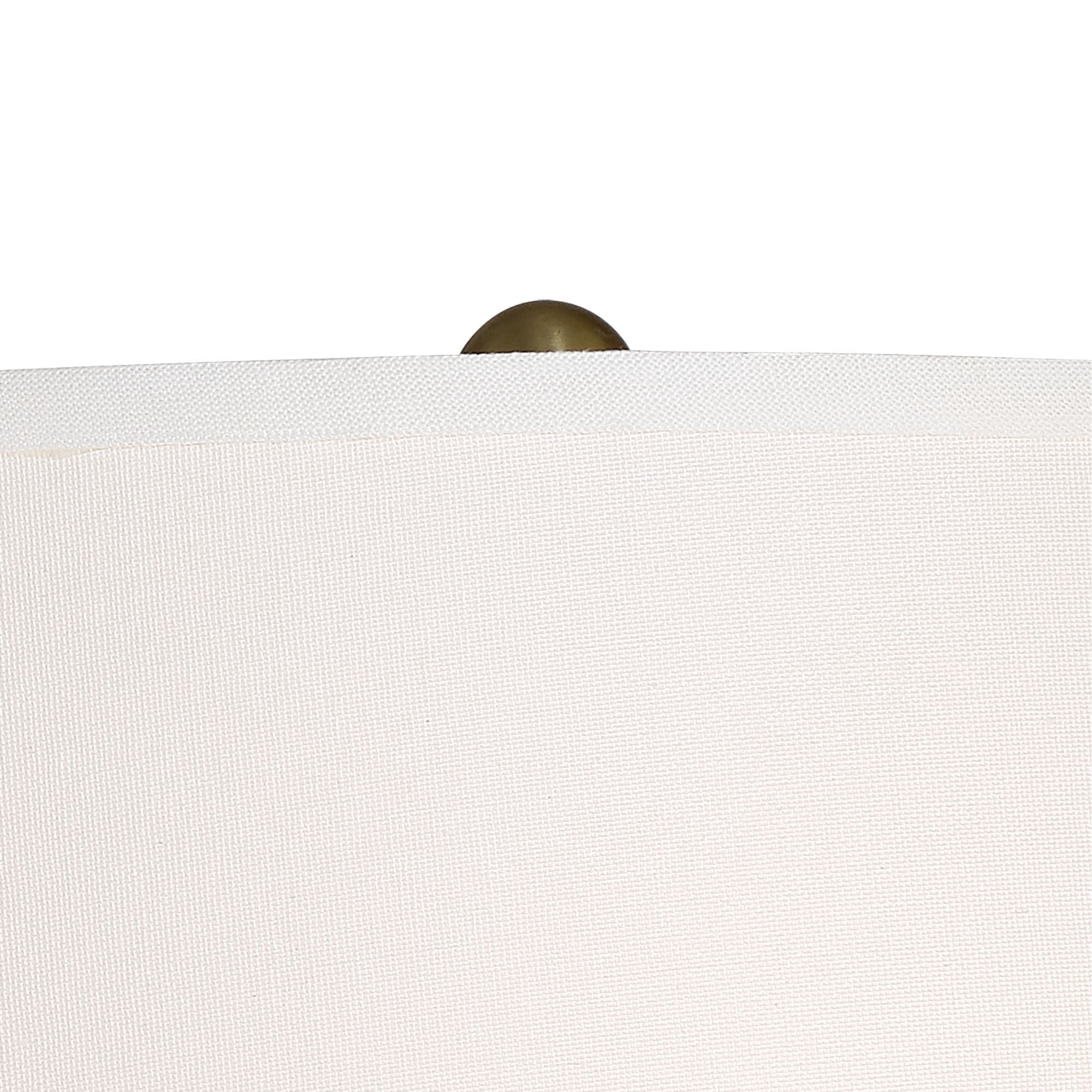 Cozylumi™ Vintage Floor Lamp 58" Tall Brushed Antique Brass Metal Off White Linen Drum