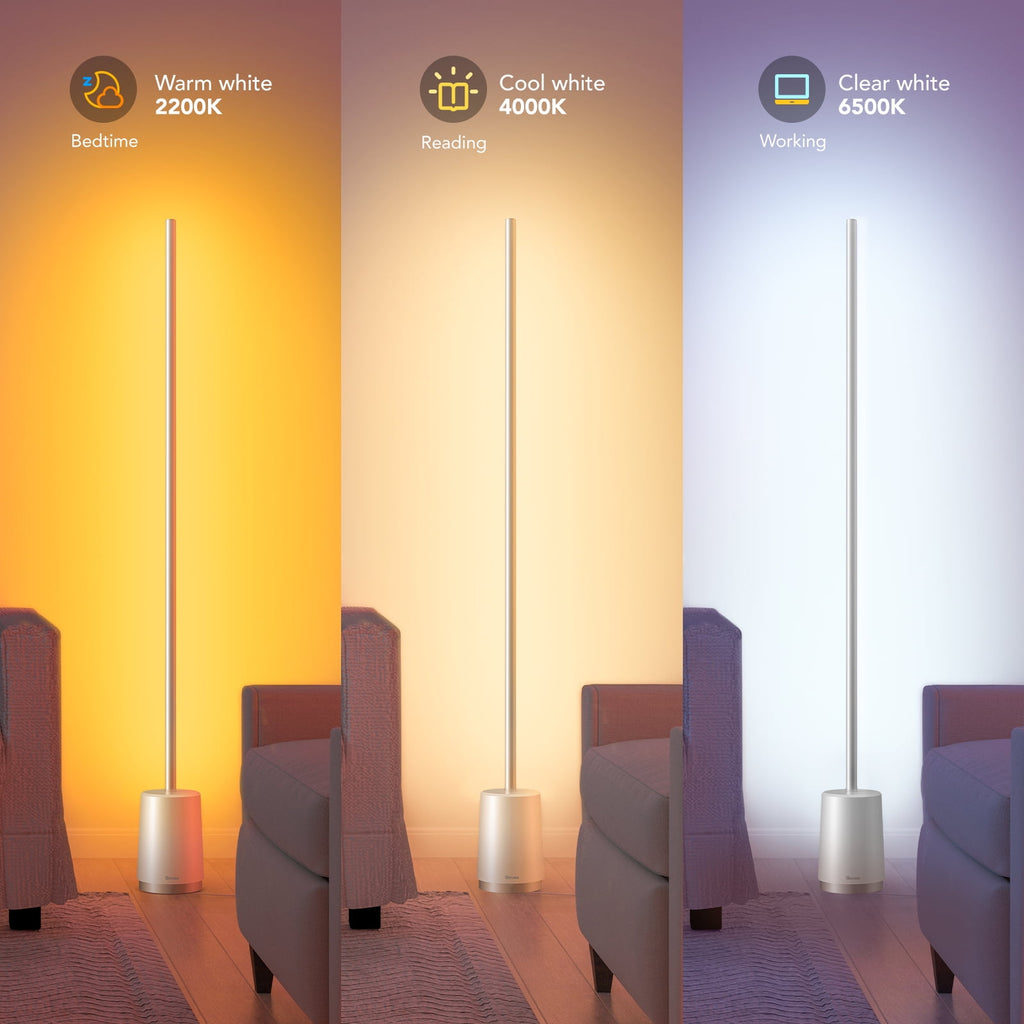 Cozylumi™ Govee RGBICWW Floor Lamp Modern - Dimmable LED, Music Sync, Remote, Smart